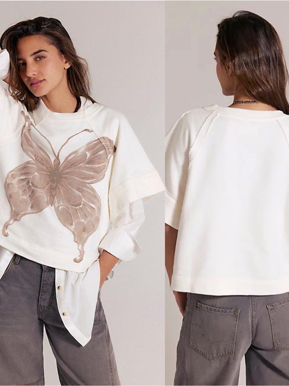 NWT- Free People Dahlia Short Sleeve Pullover